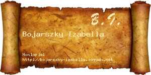 Bojarszky Izabella névjegykártya
